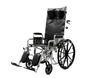 YJ-011F Steel manual wheelchair, Reclining Wheelchair, Chrome and Foldable ()